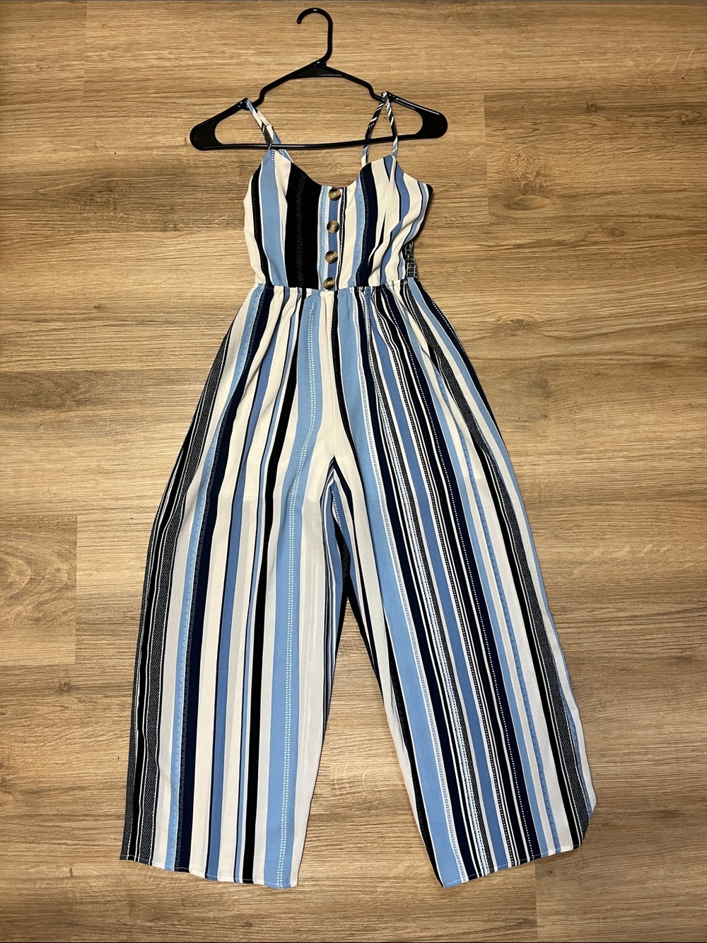 Liberty Love Blue & White Striped Wide-Leg Jumpsuit